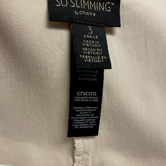 So Slimming by Chico’s Women’s Tan Pull On Stretch Pants Size 3 (XL/16) - Picture 5 of 5